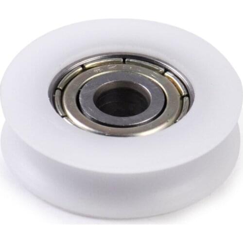 4Pcs 6*21*7mm 696zz U Groove Guide Pulley Sealed Rail Ball Bearing Nylon Embedded