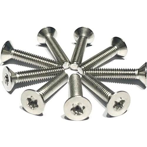 5pcs M4 titanium alloy T8 Torx countersunk screws T&TX flat head mechanical bolts high strength bolt ISO14581 6mm-15mm length