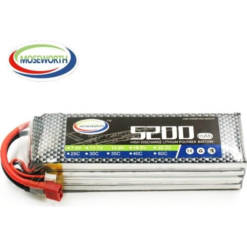 4S 14.8V 5200mAh 40C RC LiPo Battery 4S For RC Airplane Car Boat Helicopter Tank Drone Lithium Batteries LiPo 14.8V