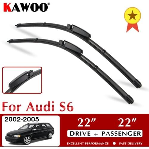 KAWOO Wiper Car Wiper Blades For Audi S6 October 2002 - Nov. 2005 Windshield Windscreen Window 22"+22" LHD RHD Auto Accessories