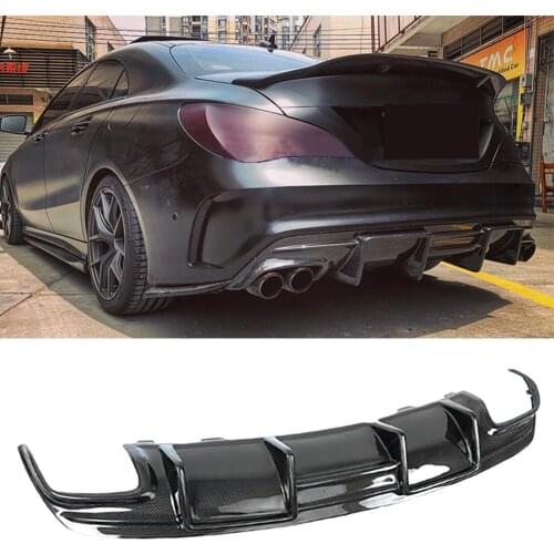 Carbon Fiber Car Rear Bumper Diffuser For Mercedes-Benz CLA Class C117 W117 Sport CLA45 AMG 2013-2019 Rear Diffuser Lip Spoiler