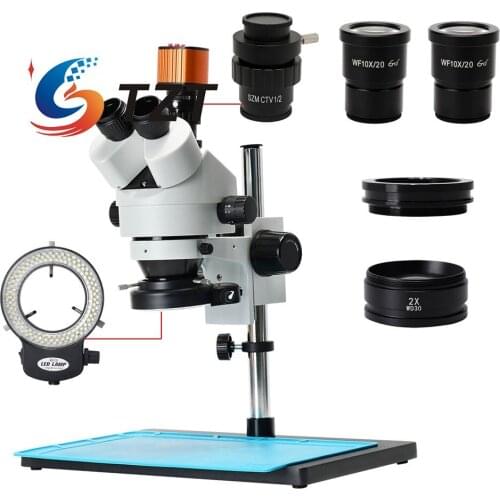 TZT 24MP HDMI Digital USB Microscope Camera Kit 7X-90X Trinocular Stereo Microscope w/ Big Base Board