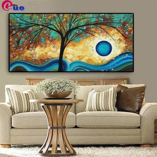 Diy Diamond Painting Abstract landscape art, sunset tree Diamond Embroidery Full square round drilling 5d Diamond Mosaic kits