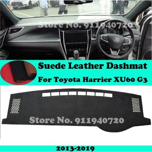For Toyota Harrier XU60 G3 2013 2014 2015 2018 Suede Leather Dashmat Dashboard Cover Pad Dash Mat Carpet Car-Styling Accessories