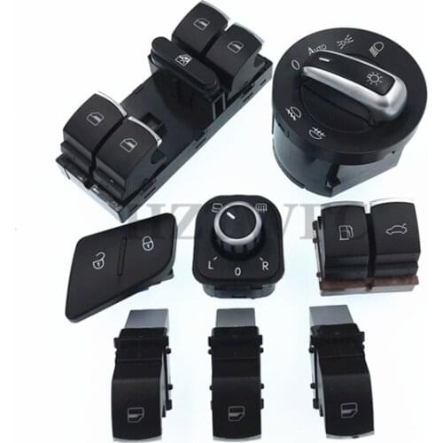 For VW Passat B6/3C Lock/unlock Tailgate & Fuel Flap Window Headlight Mirror Switch 5ND959857 35D959903 3C0962125B 5ND941431B