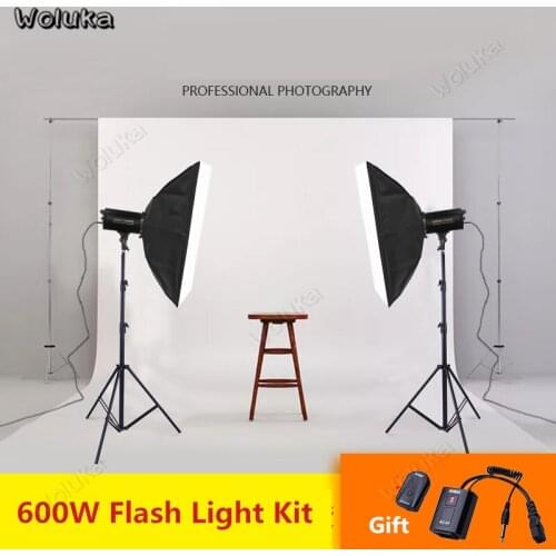 Double softbox light stand Set with Flash Trigger 600W Studio Flash Set Photography Shooting Indoor Photo Lighting Kit CD50 T10
