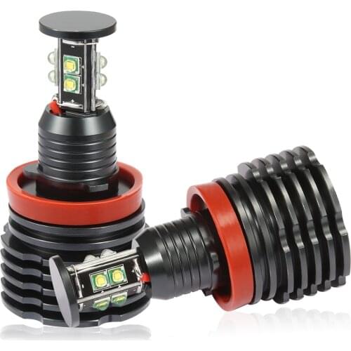 2pcs H8 LED Angel Eyes Halo Ring Lights 120W LED Car Headlights For BMW E60 E61 E71 E70 LCI E90 E91 X5 Angel Eye Headlight 12V