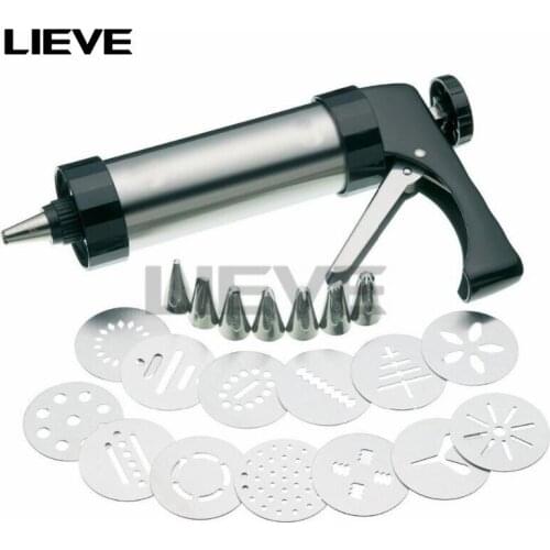 Cookie Press Maker Biscuit Gun Icing Decorating Gun Sets Stainless Steel Disc Shapes Cookie Kits Dessert Cake Decoration Tools