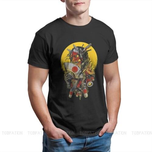 Japan Demon Tattoo Mecha Cyberpunk Horror Classic Tshirt Black for Men Oversized T Shirt Casual Tee