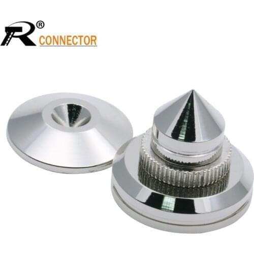 Machined Stainless Steel Speaker Spike Isolation Foot Stand Cone For Hifi Turntable AMP CD DAC Recorder With 3M Adhesive 27mm