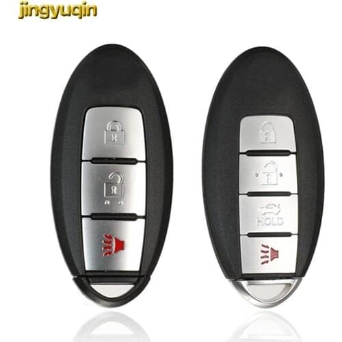 Jingyuqin Smart Remote Key Shell For Nissan Rogue Teana Sentra Versa 3 4 Buttons Car Key Case Cover Keyless Entry Fob