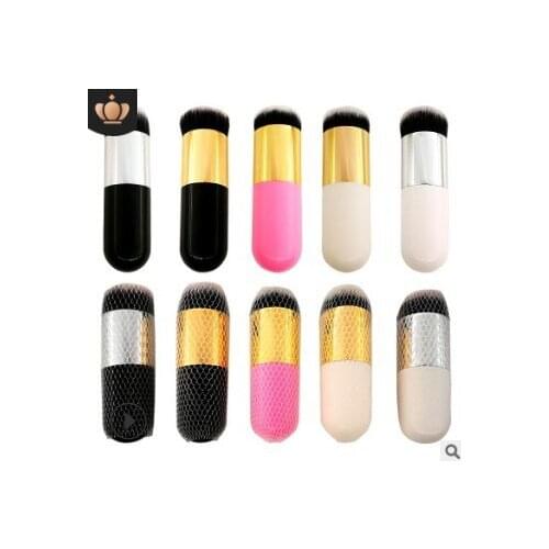 50pcs/lot Multi Chubby Foundation Brush Plastic Handle Wool Fiber Powder Brush Traceless Make-up Appliances Cosmetic Tools HA513