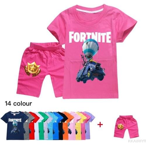 Fortnites Boys Girl Clothes Set Cartoon Printed Kids Short tshirt + pants 2PCS Fashion Children Clothes Suit
