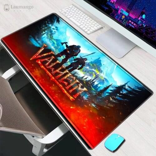 Mouse Pad Valheim Large 90x40cm Rubber Table Gaming Accessories Mousepad Professional Computer Desk Keyboard Mat For CSGO DOTA2