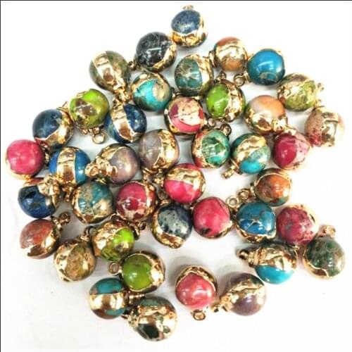 5pcs natural gem stone pendants round ball for bracelet end making findings size 8mm wholesale factory price