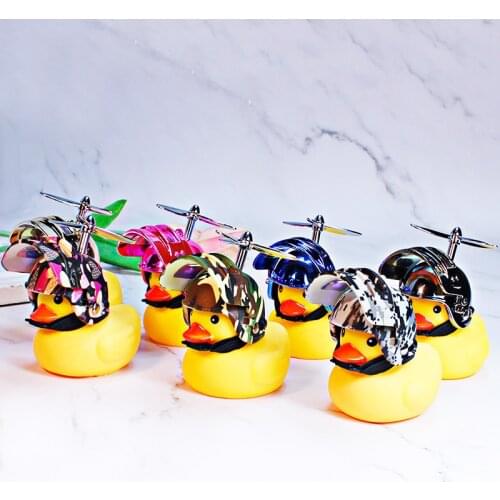 Car Small Yellow Duck Helmet Airscrew Standing Duck Broken Wind Bike Motor Riding Cycling Lights motorcycle Accessories Decor