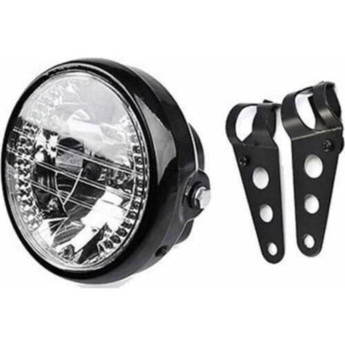 Motorcycle Modified Retro Headlights 7 Inch Angel Ring Headlights Far Near Light Steering Function Headlights