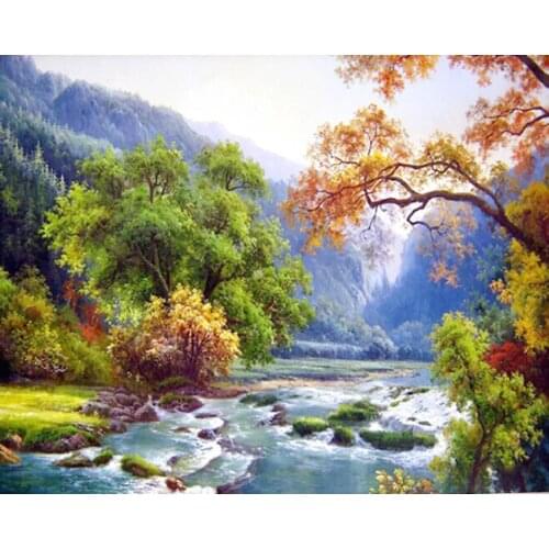 A5623 11CT/14CT/18CT/25CT/28CT oil scenery patterns Counted Cross Stitch DIY Cross Stitch Kits Embroidery Needlework Sets