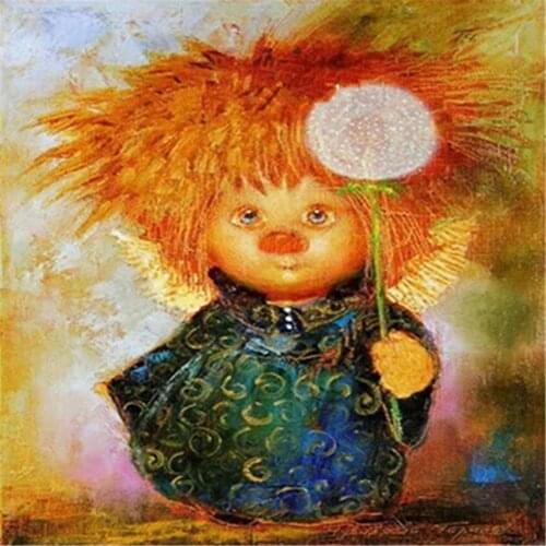 Angel Bee Flower Printed Canvas 11CT Cross-Stitch Kit Embroidery DMC Threads Hobby Knitting Handicraft Handmade Sales Mulina