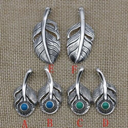 925 Sterling Silver National Feather Necklace Accessories Pendant Witch Mens Accessories