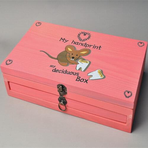 Retro models baby hand - foot printed milk teeth box fetal umbilical cord baby hands and feet Yinni memorial box