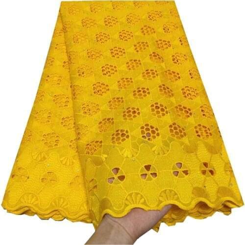 SJ Lace 5 yard Swiss lace fabric 2021 Dubai embroidery Lace African 100% Cotton Dry lace fabrics Swiss voile lace Sewing t3-63