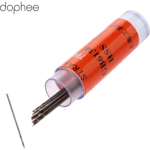 Dophee Twist Drill Bits HSS High Speed Steel Drill Bit Set Micro Straight Shank Wood Tools for Electric Drills 0.5-1.9mm 10PCS