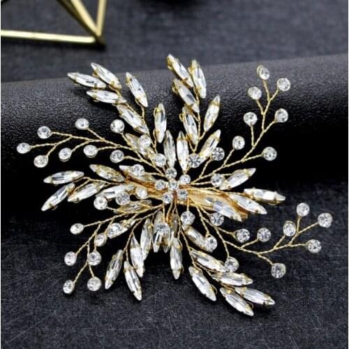 Bridal Hair Accessories Rhinestone Hair Clip Wedding Hair Clips Accessories Jewelry Handmade Women Hair Ornaments Headpieces
