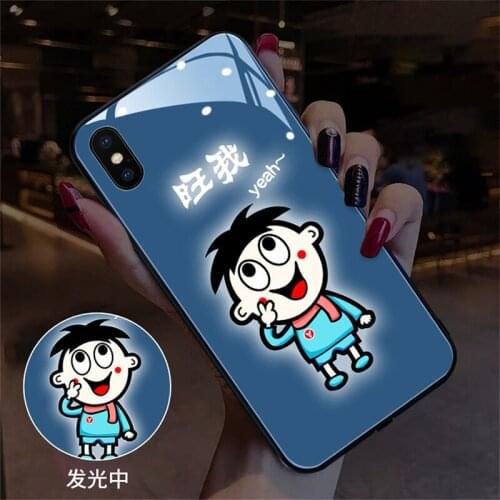 Incoming Call Glowing Led Flash Lighting Shine Cartoon Case For iPhone 6 6s 7 8 Plus X XR XS Max 11 12 Pro Max mini TPU Cover