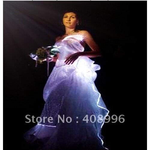 Optical fiber luminous formal attire for evening party/wedding dress/cocktail dress/fashion show/prom dress