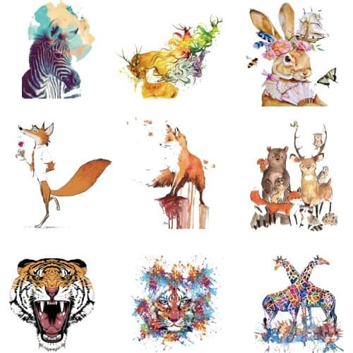 Iron-on Transfers for Clothing Animals Patches Clorhing Stickers Stripe Dress Diy Heat Transfer Patch Fusible Vinyle Adhesive I
