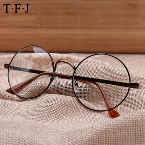 TFJ Fashion Women Glasses Frames Men Brand Metal Vintage Round Eyeglasses Gold Shield Frame With Glasses Summer Spectacles