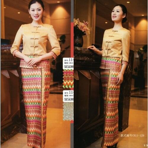 Customized Southeast Asian Thai Star Hotel Attendant Uniform Suit, Front Desk Mananger Work Uniform