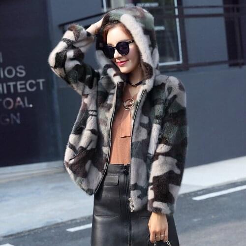 2020 Velvet Mink Clothes Parka Real Fur Winter Coat Women Leather Jacket Abrigo Mujer 1606 YY2293