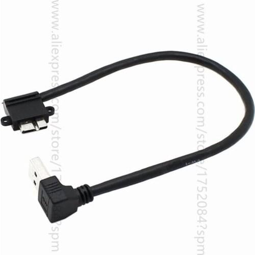 Up Angled 90 Degree USB 3.0 to Micro 10Pin Right Angled Cable 20cm for Cell phone & Hard Disk SSD