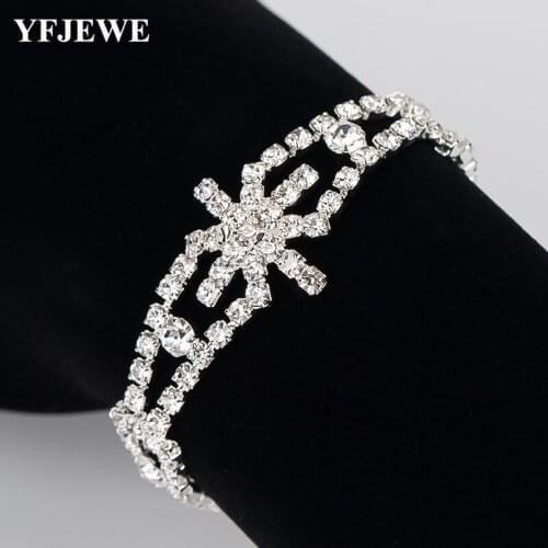 YFJEWE Top Quality Bridal Bracelets for Women Silver Color Crystal Friendship Bracelets & Bangles Wedding Jewelry B175