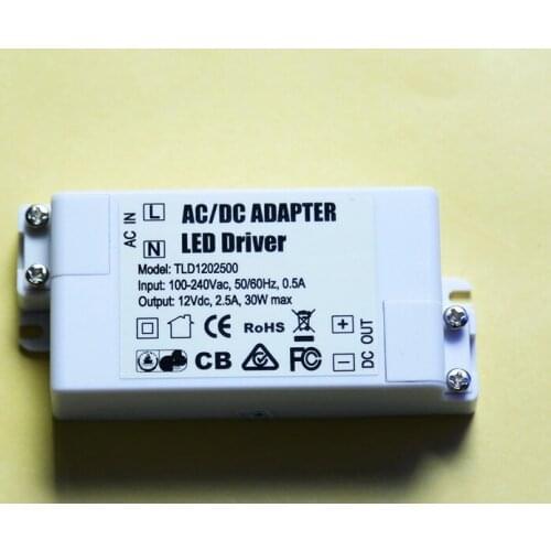 10pcs 100-240V To 12V 2.5A 30W Power Supply AC/DC Adapter Transformer For LED Strip 5050 3528 RGB ceiling Light bulb LED Driver