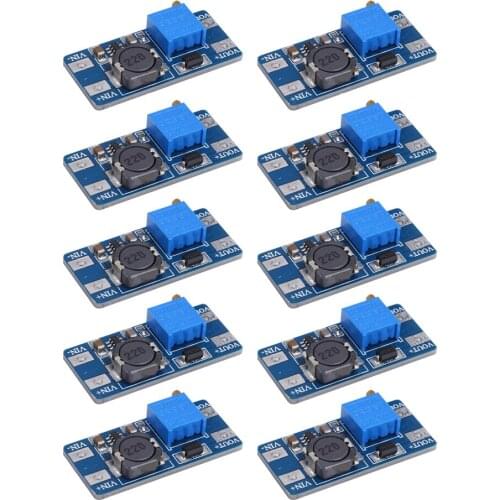 10PCS 2A Max MT3608 Adjustable 3V/5V to 5V/9V/12V/24V DC-DC Step Up Power Module