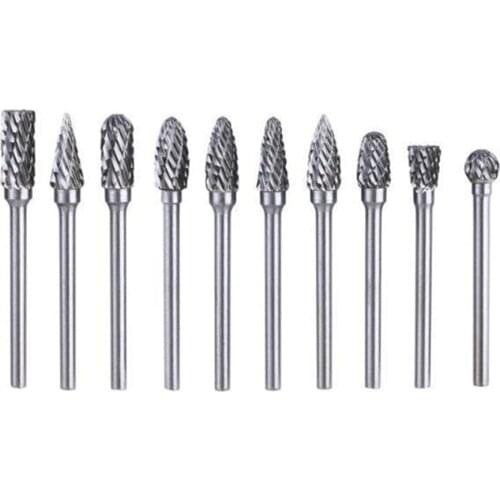 10 Piece Set Of High Speed Steel Electric Grinder Grinding Head Woodworking Rotary File Milling Cutter Carving Knife