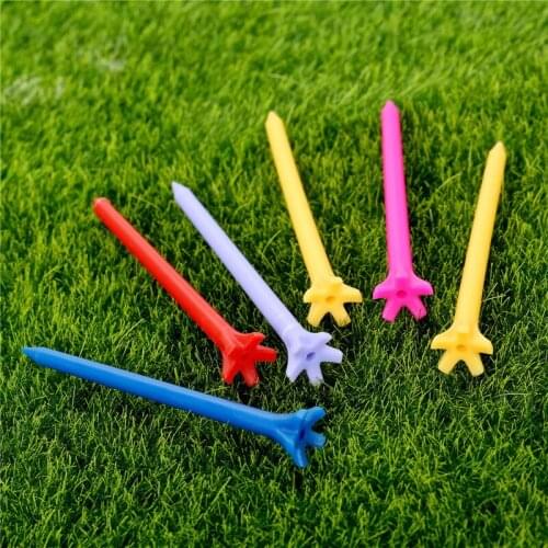 100pcs Multicolor Zero Friction 5 Prong Golf Tees 70mm Plastic 5 Claw Less Resistance Durable Golf Tee Golf Accessories Hot Sale