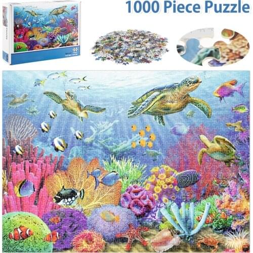 1000pcs 3D Jigsaw Puzzles Sea Animal Assembling Picture Adult Children Kids Educational Toys Puzzle Game Toys Baby Cognition Toy