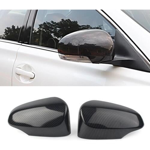 2Pcs Auto Car Side Door Rear View Mirror Wing Trim Cover For Toyota Corolla 2014 2015 2016 2017 2018 Carbon Fiber Styling ABS