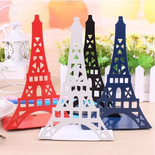 2 Pcs/Set Fashion Eiffel Tower Design Bookshelf Large Metal Bookend Book Stand Reading Book Holder Shelf