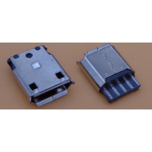 20pcs Type B V8 Warp Edge 5Pin USB Connectors Micro USB Connector Female Port Jack Tail Plug Sockect Terminals