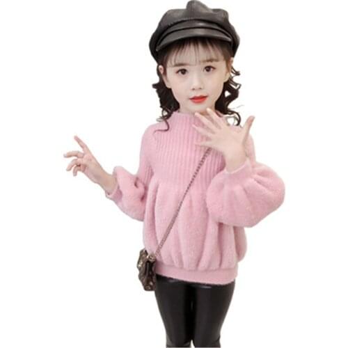 2021 Girls Sweaters Winter Wear New Style Imitation Mink Jacket Sweater Baby Warm Coat Kids Sweaters AA5450