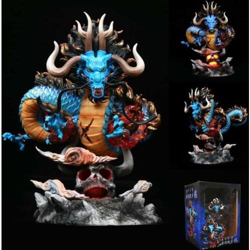 23CM One Piece Anime Figure Kaido Figma Action Figure Model G5 Combat Version Animalization Can Shine Desktop Collection Toys
