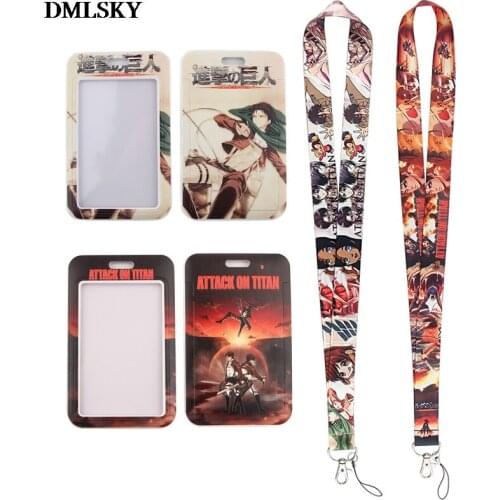 24pcs/lot MD182 DMLSKY Anime Neck Straps Lanyards For Key ID Card Pass Gym Phone USB Badge Holder Lanyard With Card Cover