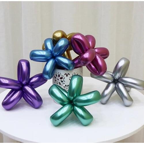 30/50/100pcs Metallic Latex Balloons Long Shape Metal Chrome Magic Tying Twisting Balloon Wedding Birthday Party Decoration