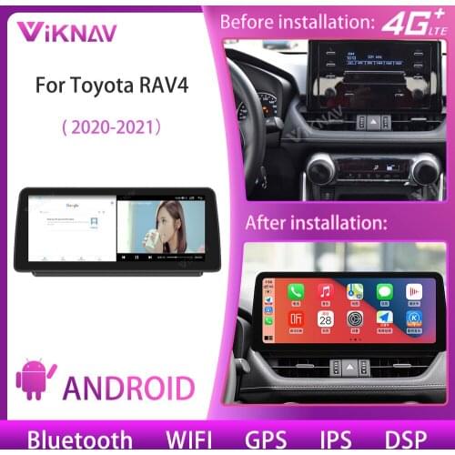 12.3 inch 8 Core Android 10.0 Car for Toyota RAV4 2020 2021 Multimedia Player Radio GPS Navigation with CarPlay Touch Sceen