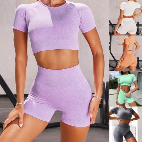Seamless Yoga Set Gym Clothing Workout Clothes For Women Tracksuit Gym Set High Waist Sport Outfit Yoga Fitness Suit